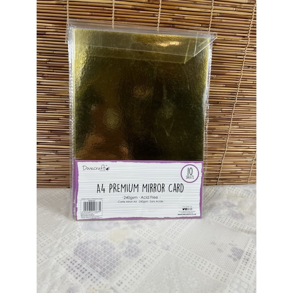 50 Sheets A4 Premium Mirror Card -gold 240 Gms /acid Free Shimmers